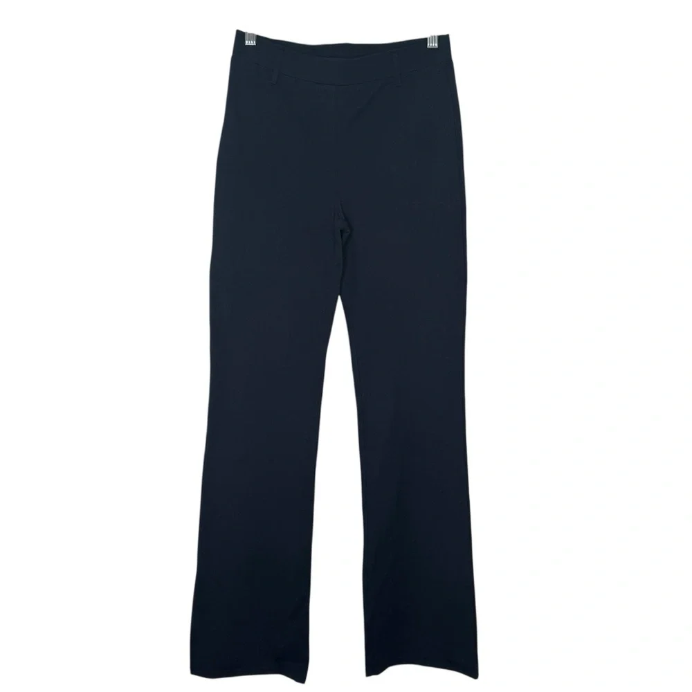 Quince Ultra Stretch Ponte Straight Leg Pants Navy Small Pull On Comfort - Picture 2 of 7